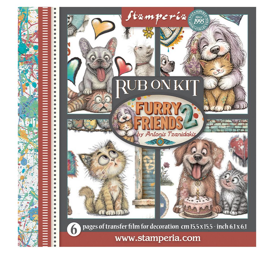 Stamperia Rub On assortiment "Furry Friends 2"