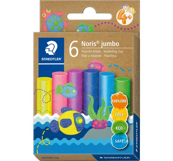 STAEDTLER Modelling clay "Noris jumbo - Glitter", 6 colours