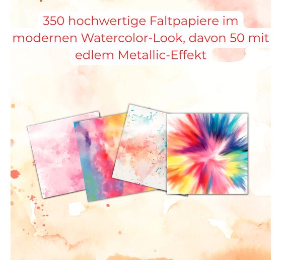 350 origamipapieren "Watercolor Splash"