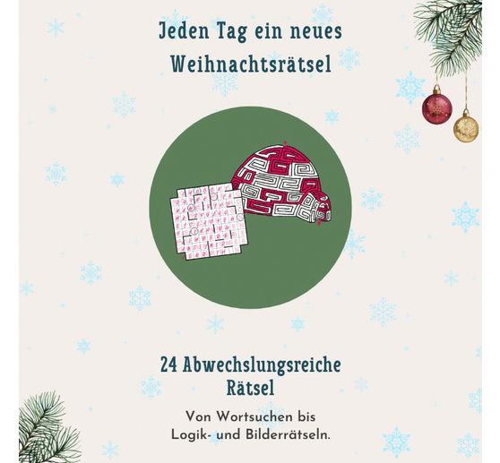 3D-adventskalender "O R&auml;tselbaum" om neer te zetten en open te klappen