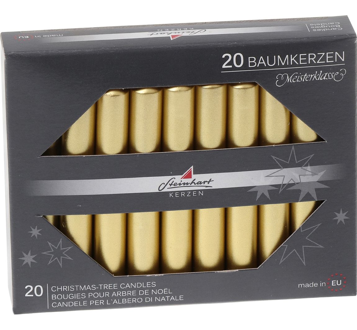 Boomkaarsen “Edelglans Goud”, 20‑pack