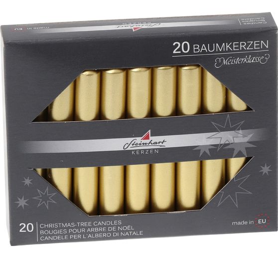 Boomkaarsen &ldquo;Edelglans Goud&rdquo;, 20‑pack