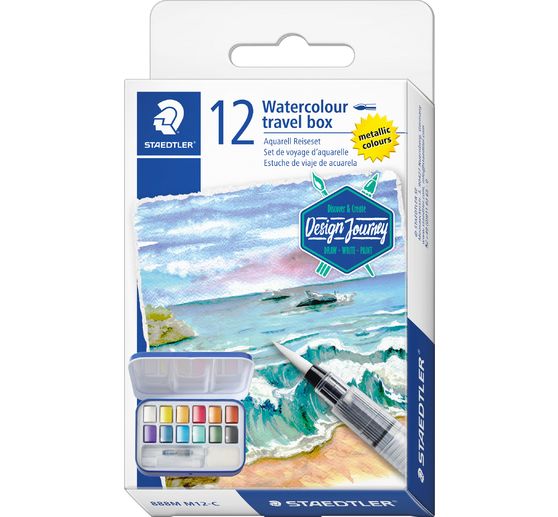 STAEDTLER Aquarelverfdoos "Metallic", 12 kleuren
