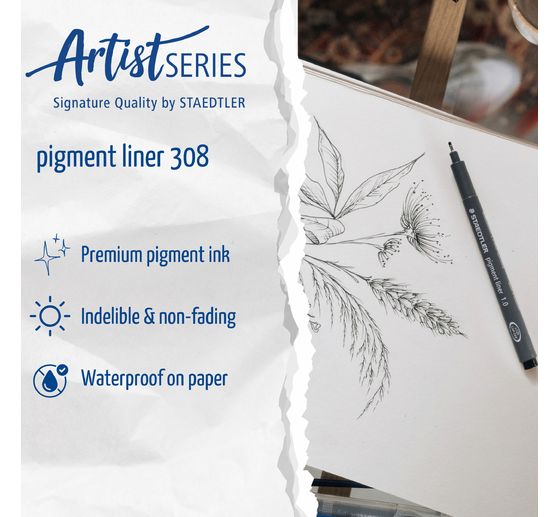 STAEDTLER Pigment Liner, Black, set of 6