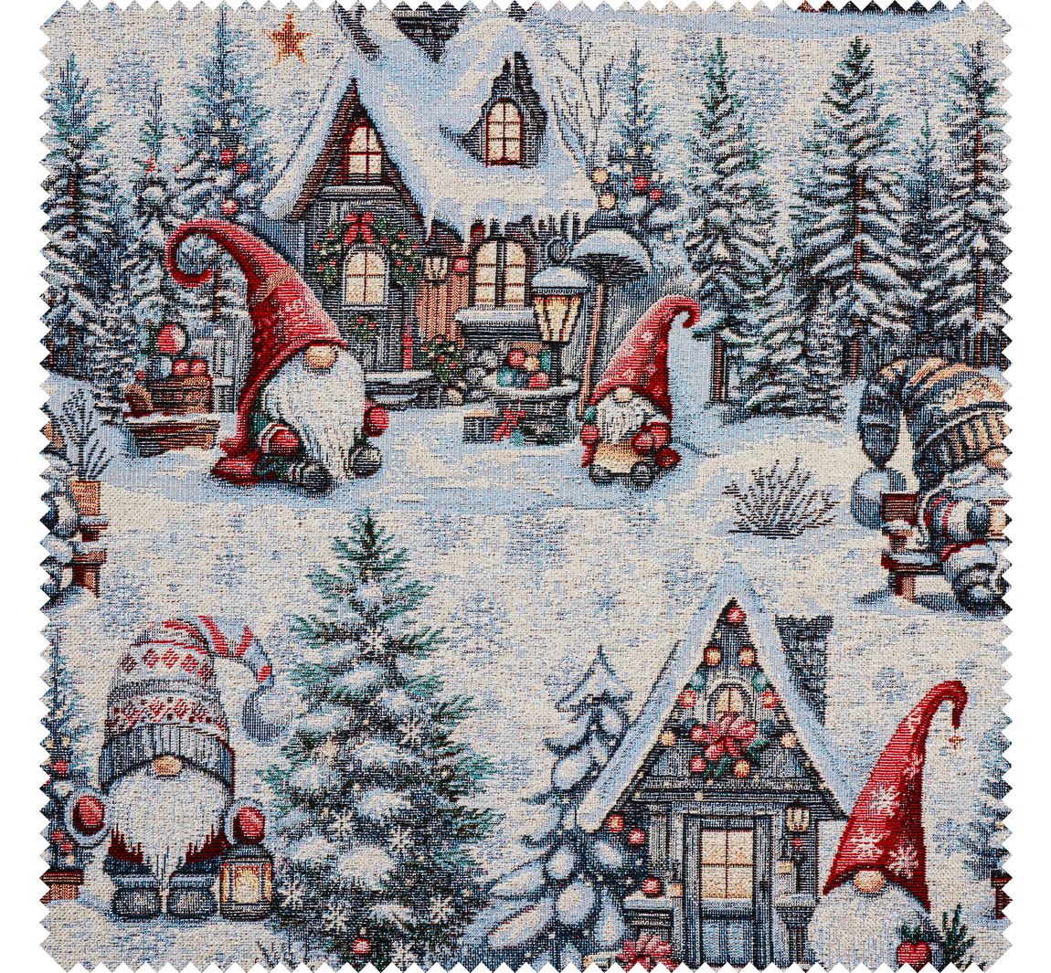 Gobelin-stof met lurex "Snowy Gnomes"