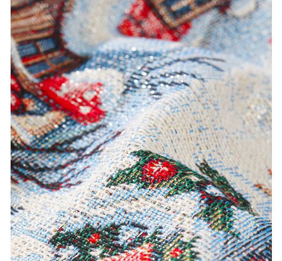Tapestry fabric with lurex "Snowy Village"
