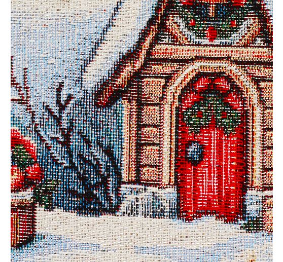 Tapestry fabric with lurex "Snowy Village"