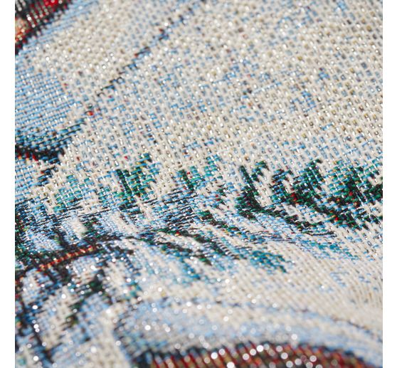Tapestry fabric with lurex "Snowy Village"