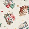 Motiefstof in linnenlook "Christmas Wonderland"
