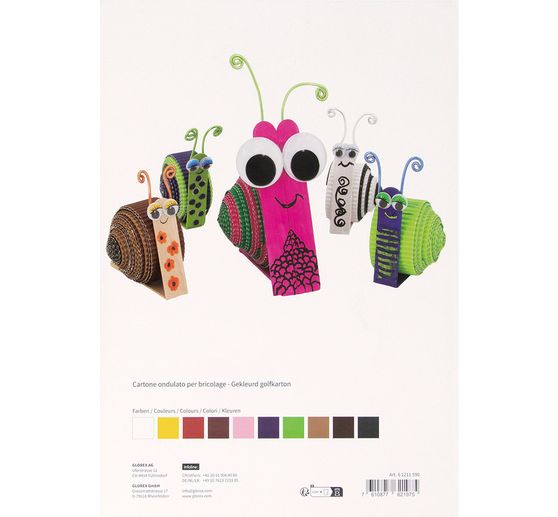 Knutselgolfkarton "Basic", 25 x 35 cm, 10 vellen