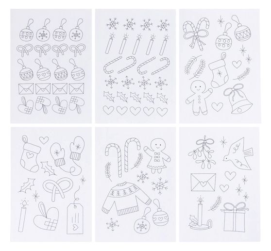 Water-soluble embroidery stabiliser "Christmas motifs", A5, 6 sheets