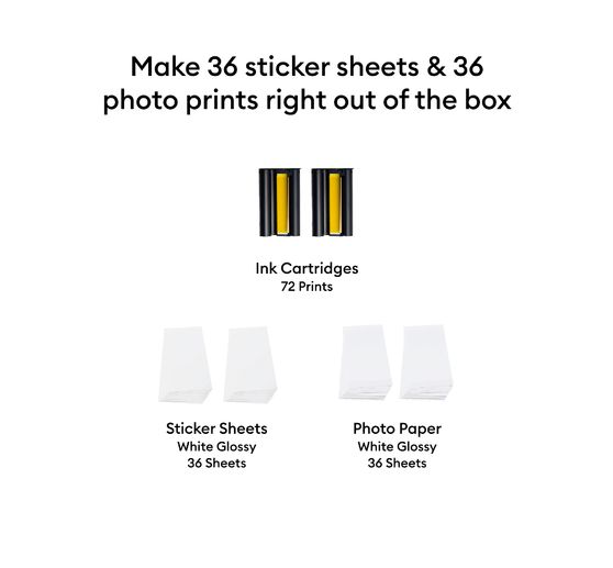 Cricut StickerPix Print + Cut Set "Photo paper + sticker sheets", 74 pcs.