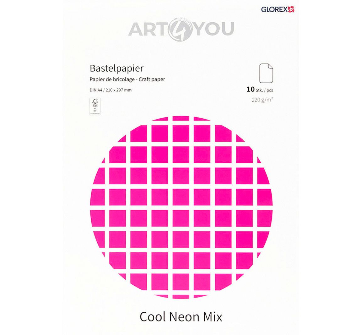 Knutselpapier "Cool Neon Mix", A4, 10 vellen