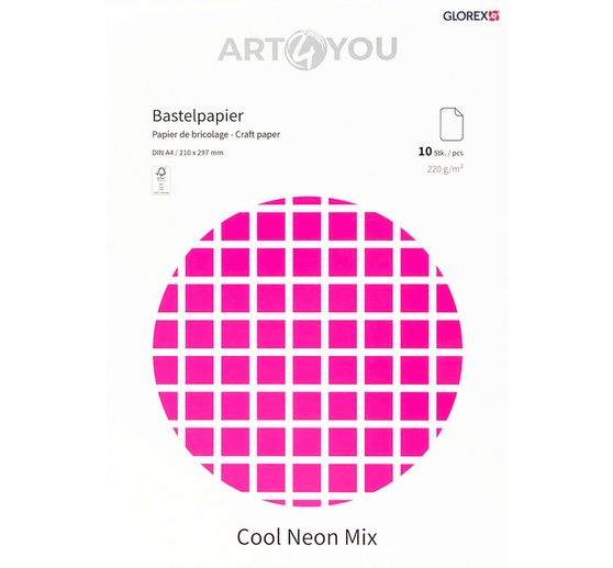 Knutselpapier "Cool Neon Mix", A4, 10 vellen