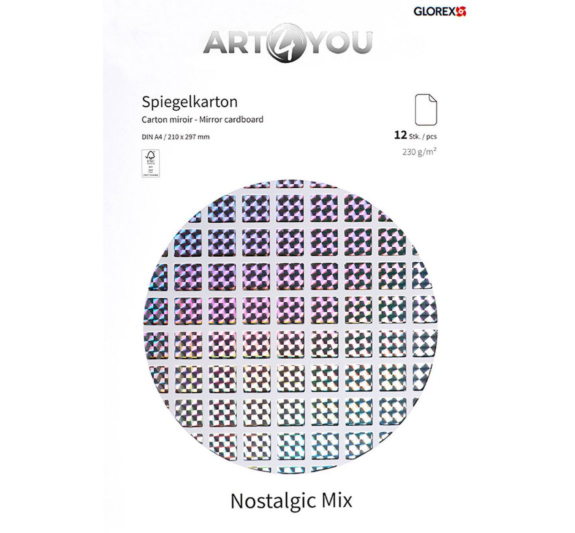 Spiegelkarton "Nostalgic Mix", A4, 12 vellen