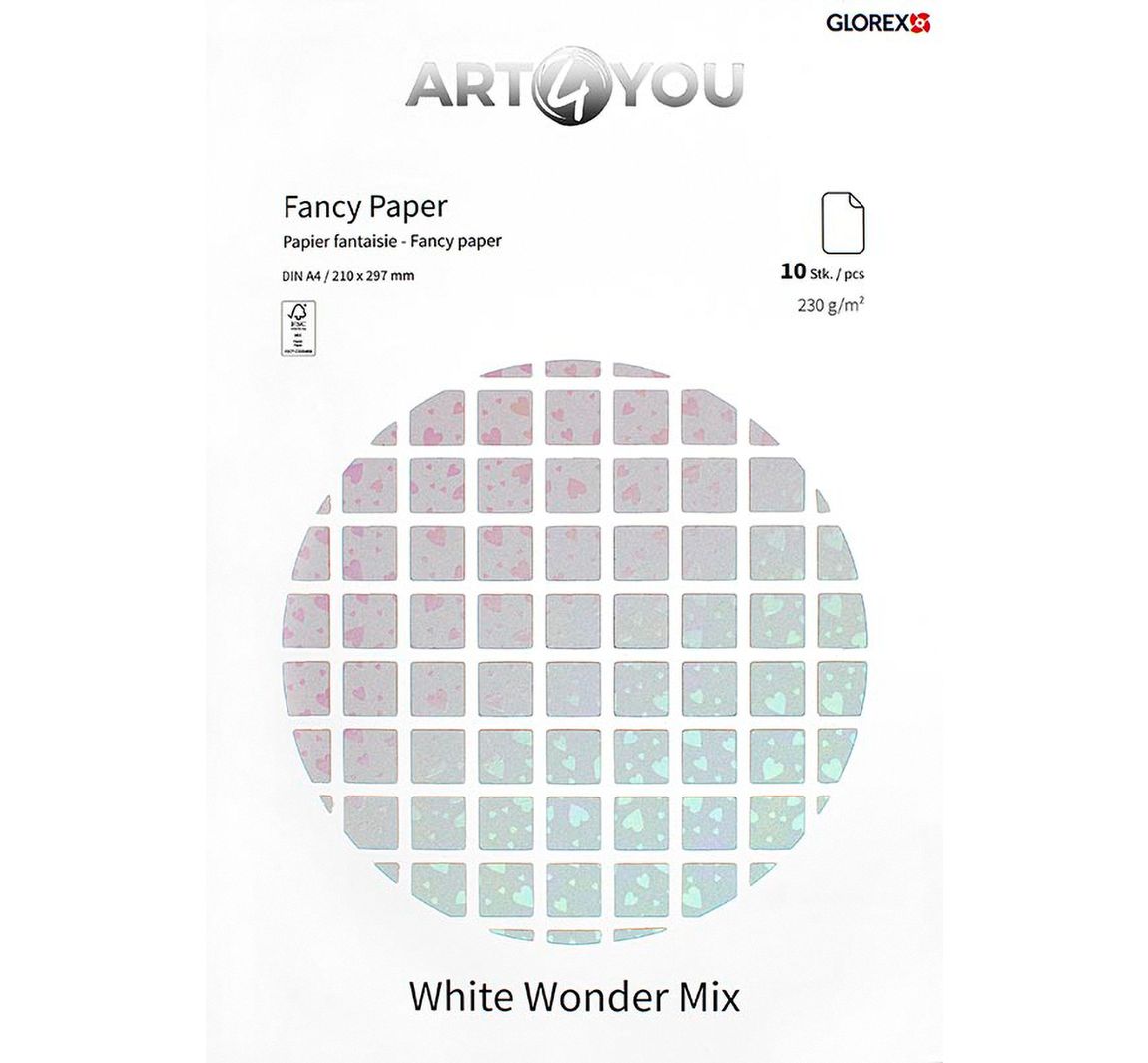 Knutselpapier "White Wonder Mix", A4, 10 vellen