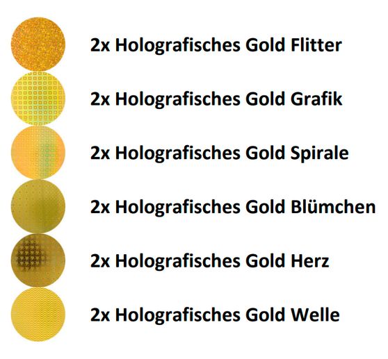 Spiegelkarton "Golden Holographic Mix", A4, 12 vellen