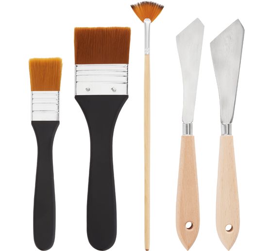 VBS Painting Knife & Brush Set, 5 pcs.