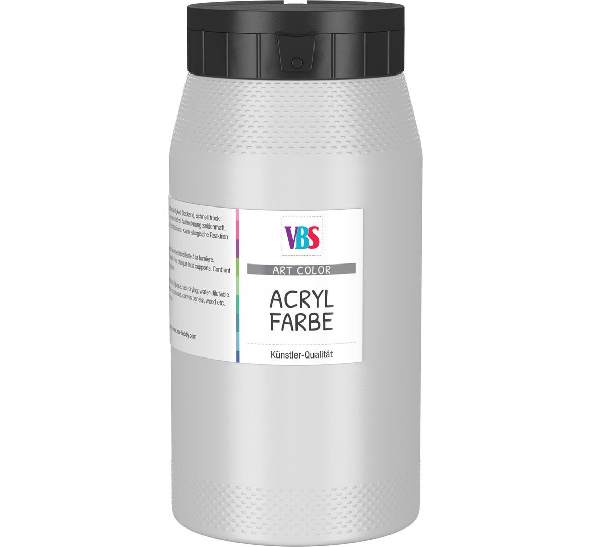 VBS Acrylverf, 500 ml - Zilver