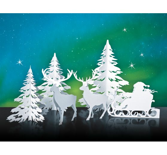 Winter paper scenery "Santa's sleigh"