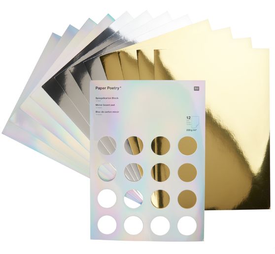 Mirror cardboard block Gold/Silver