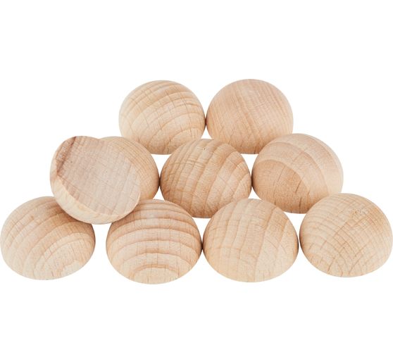 VBS Houten halve bollen zonder gat, 10 stuks