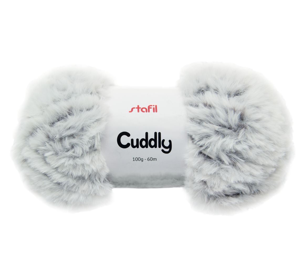 Wol "Cuddly" - wit/zwart gemêleerd