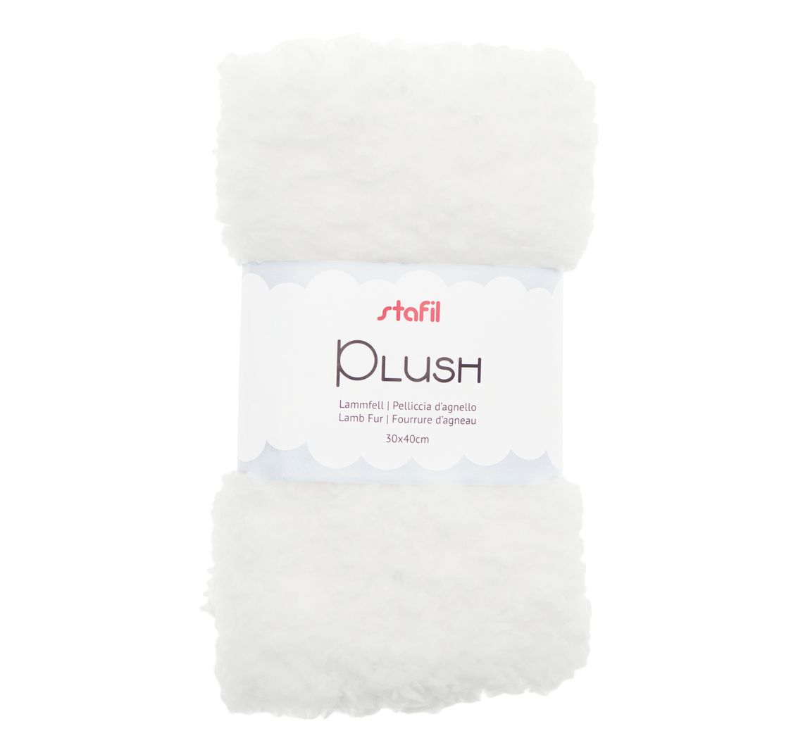 Pluche stof "Lamsvel" - Wit