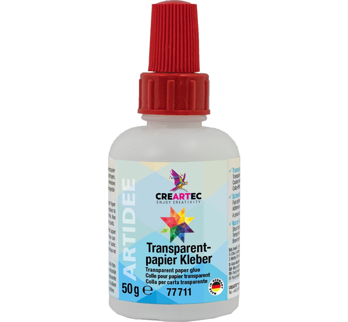 Transparante papieren kleefstof