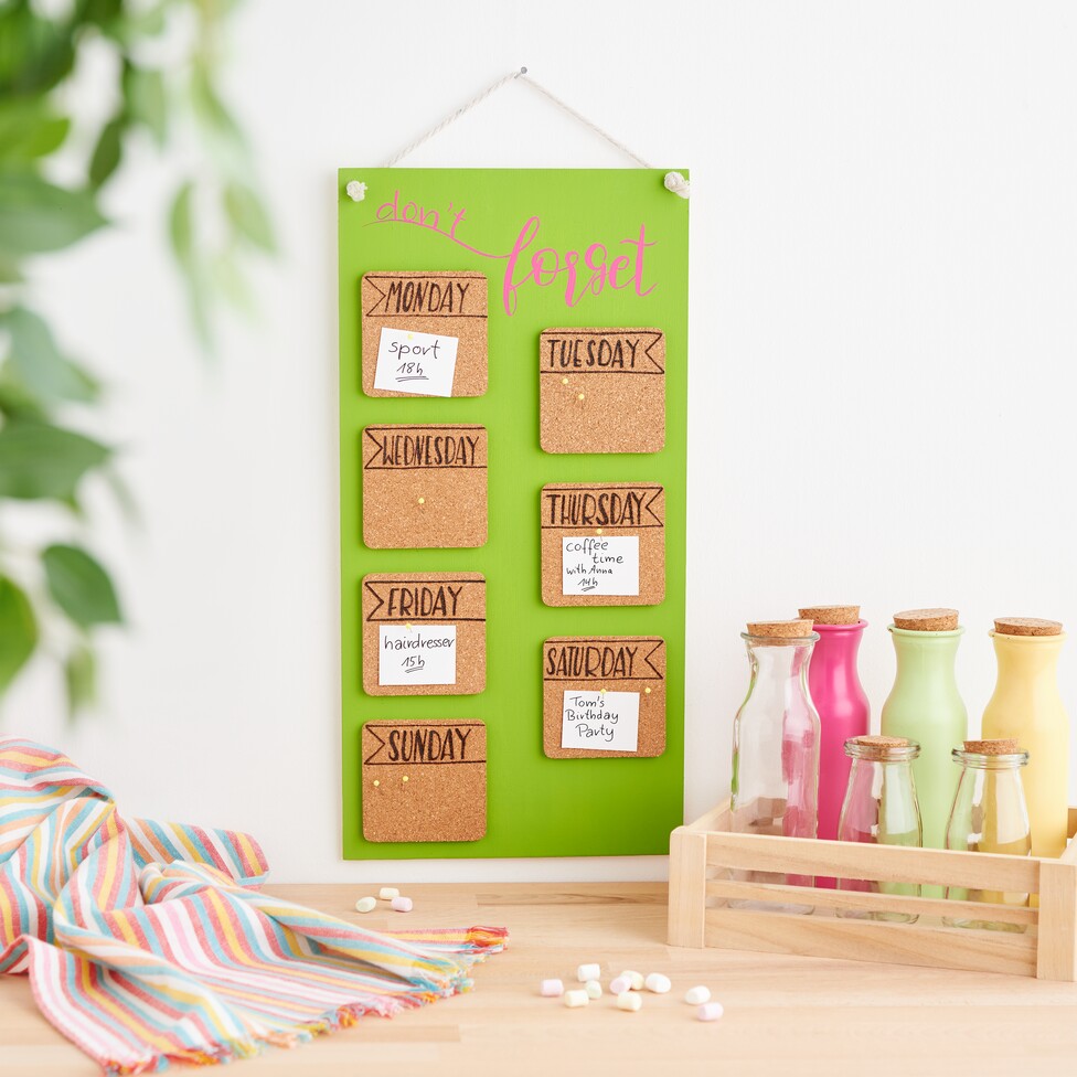 Memo-Board mit Brandmalerei