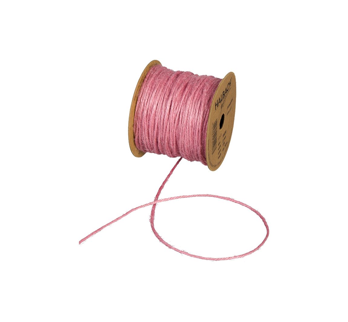 Jute koord "Basis" - Oud Roze