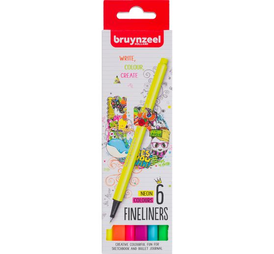 Bruynzeel Fineliners-Set, 6 stuks