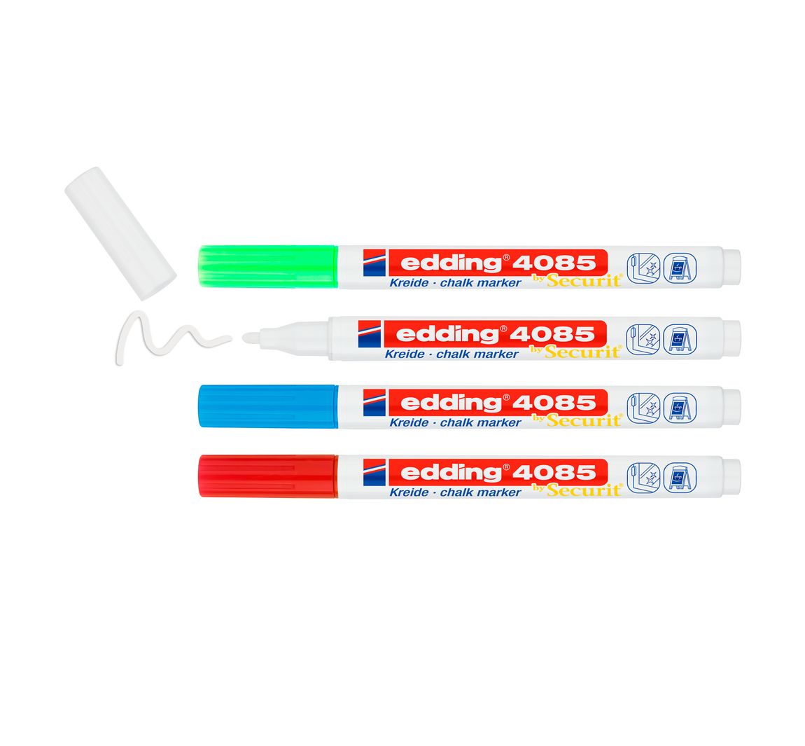 edding 4085 krijtmarker set van 4, 1 - 2 mm - Basic