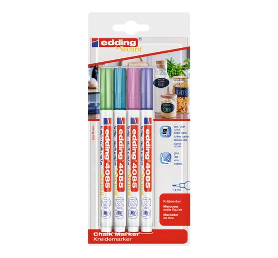 edding 4085 krijtmarker set van 4, 1 - 2 mm