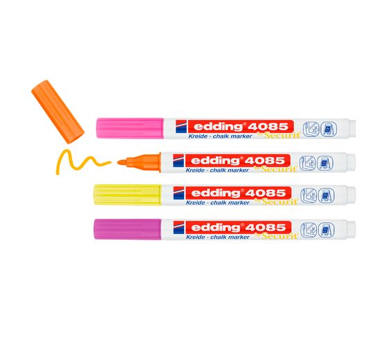 edding 4085 krijtmarker set van 4, 1 - 2 mm