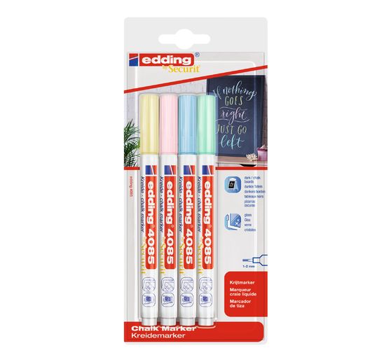 edding 4085 krijtmarker set van 4, 1 - 2 mm