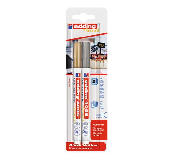 edding 4085 krijtmarker set van 2, 1 - 2 mm
