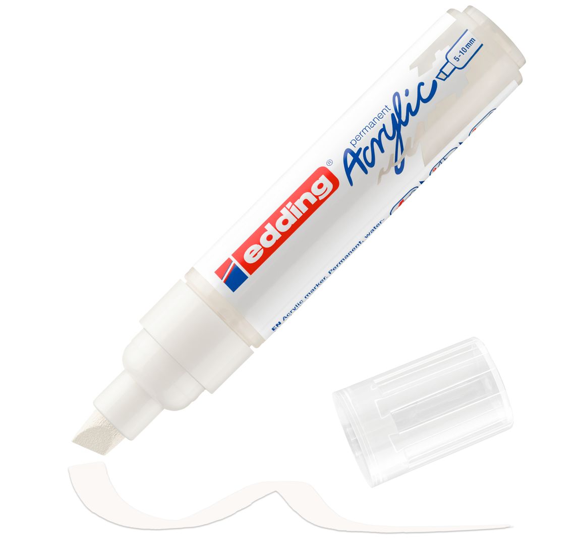 edding 5000 Acrylic "Acrylmarker - Wide" - Verkeerswit