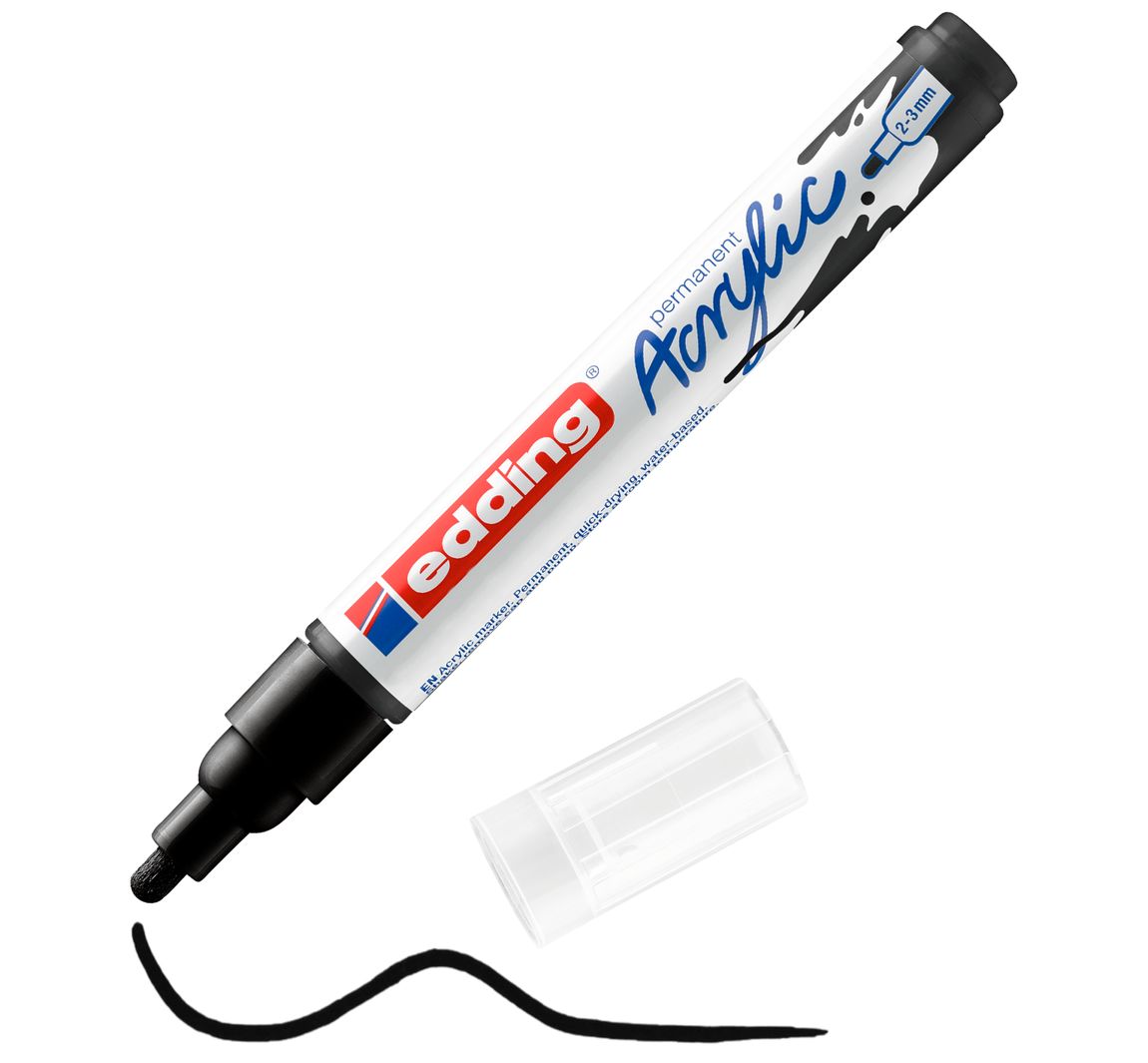 edding 5100 Acrylic "Acrylmarker - Medium" - Zwart