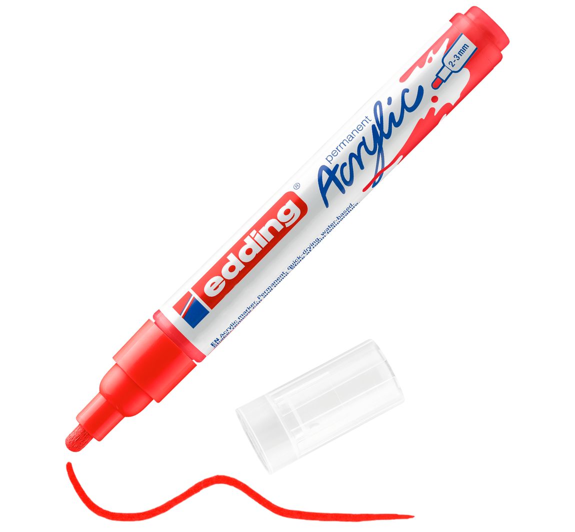 edding 5100 Acrylic "Acrylmarker - Medium" - Verkeersrood