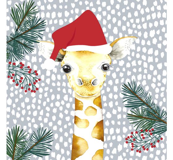Servet "Giraffe kerstman"