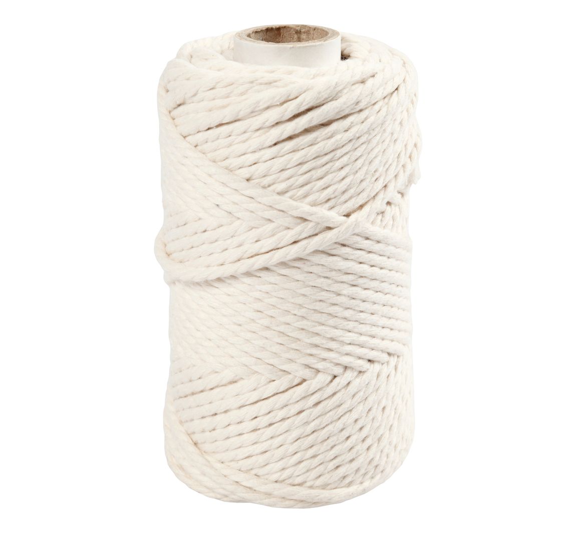 Macramé koord, Ø 4 mm - Natuur Wit