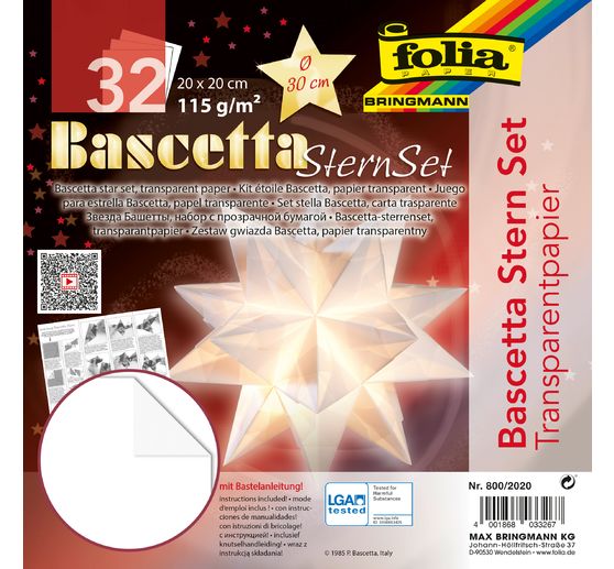 Bascetta sterren set "Transparant papier", wit
