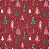 Cotton fabric "Fir trees" Red