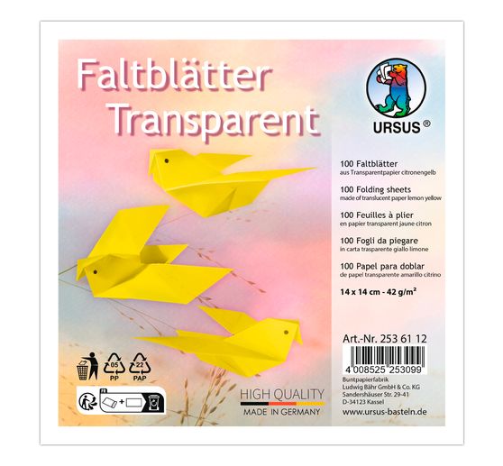 Transparent paper-folding paper
