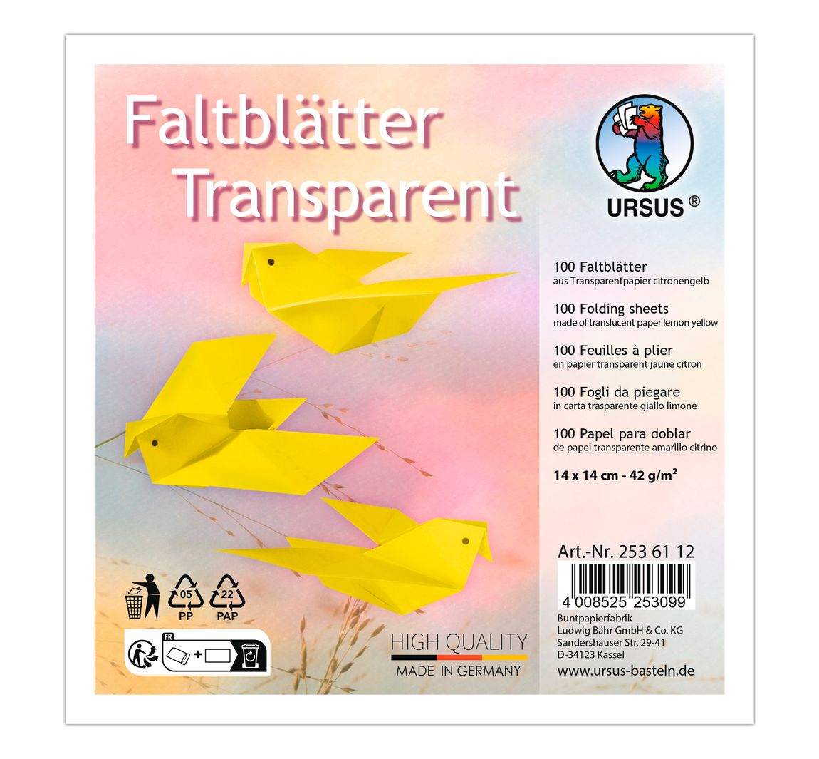 Transparant papier-vouwpapier - Geel