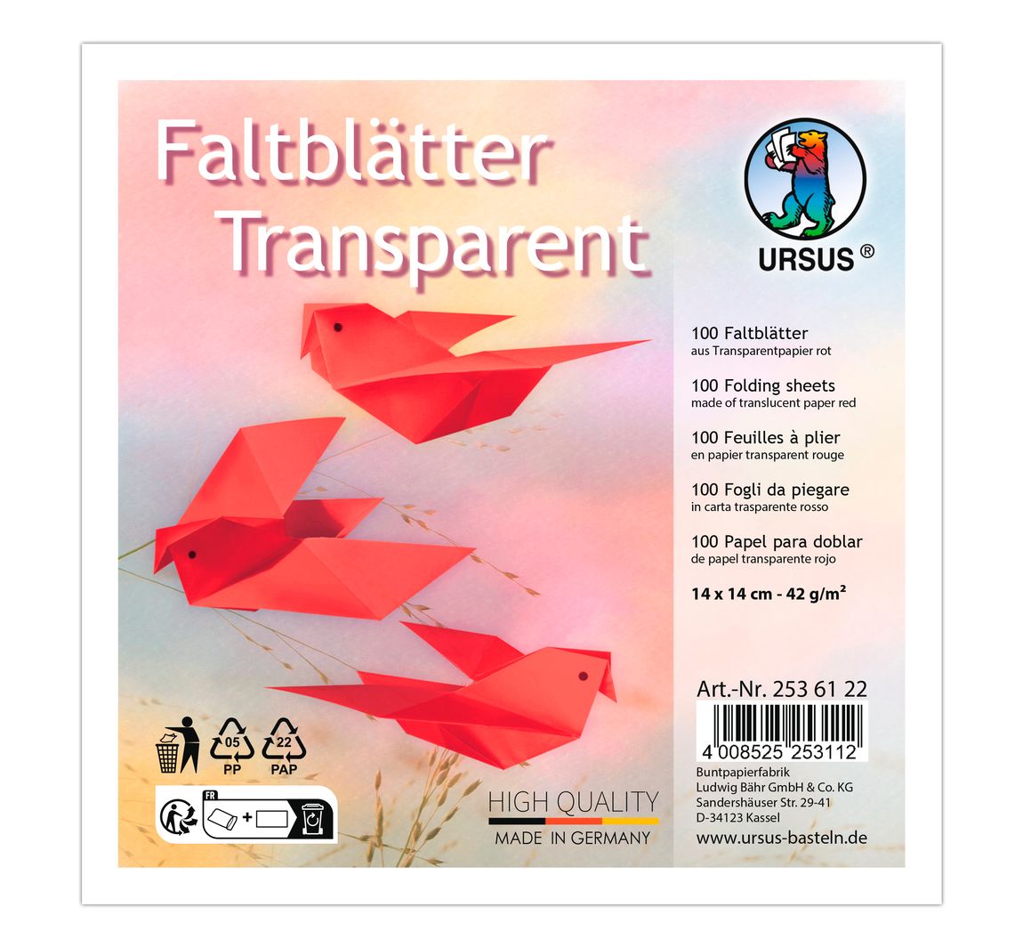 Transparant papier-vouwpapier - Rood