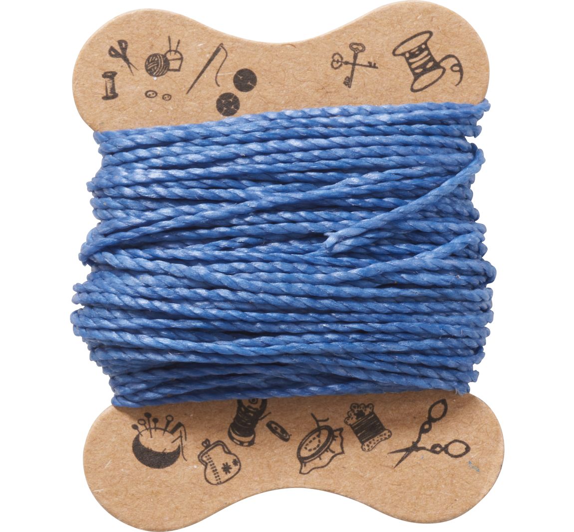 Micro macramé koord, gewaxt - Donkerblauw