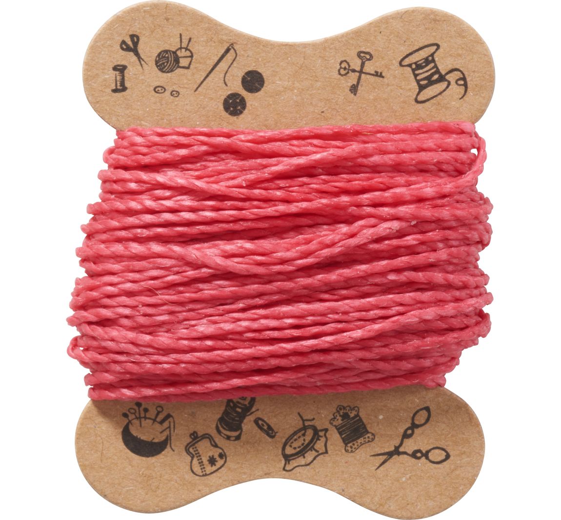 Micro macramé koord, gewaxt - Fuchsia