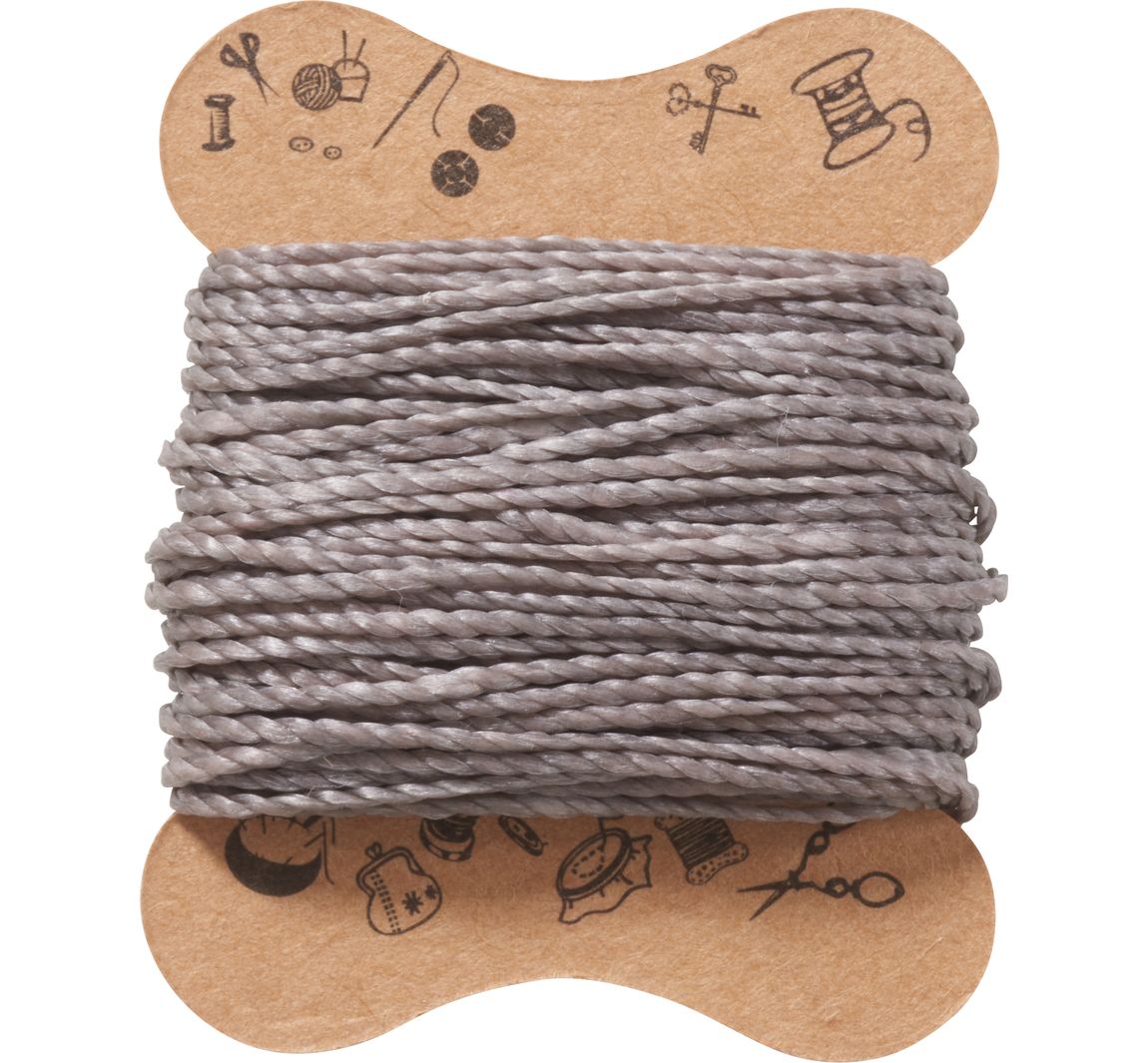 Micro macramé koord, gewaxt - Grafiet